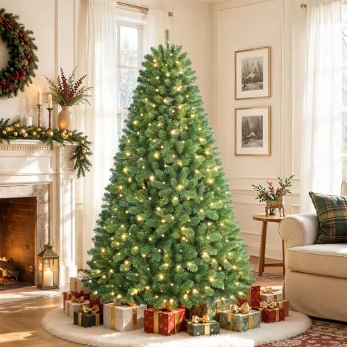 Alupssuc Arbol de Navidad 180 cm con Luces Incorporadas, 13 Modos