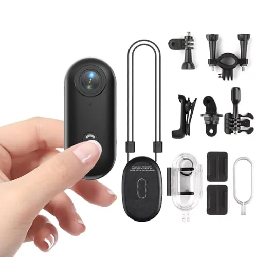 Mini Cámara Deportiva 1080P WiFi con Clip y Imán, Mini Deportes Cámara Impermeable para Bicicleta Moto con Gran Angular de 120°,Visualización en Tiempo Real, Larga Duración para Aire Libre, Negro