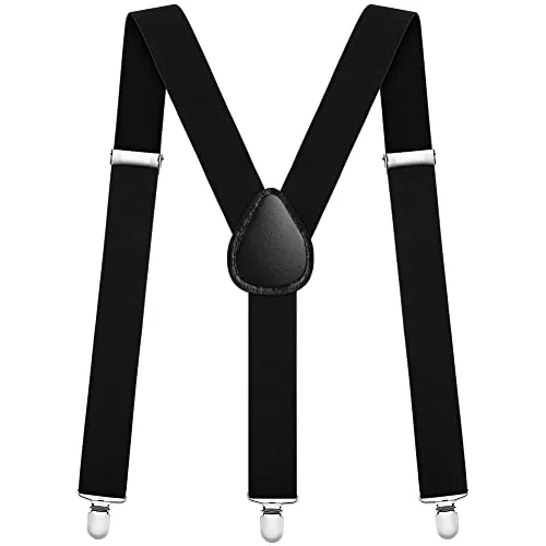 Aomig Tirant para Pantalones Hombre, Tirantes Elegantes Retro y Forma Caballero, Adjustable con Clips Fuertes, Accesorio Traje para Business y Fiesta Boda, 35 mm Ancho
