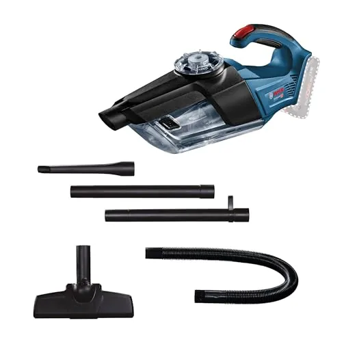 Bosch Professional 18V System aspirador manual a batería GAS 18V-1 (incl. tubo de aspiración, boquilla para ranuras, boquilla para moqueta, volumen del depósito 1 l, sin batería/cargador)