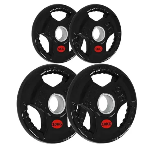 ALLinLIFE Discos Pesas, 2.5/5/7.5/10/15/20kg, Discos Mancuernas de Hierro Fundido Ø30/50mm, Antideslizante/Impermeable, Discos de Pesas Metálicas para Barras Olimpicos
