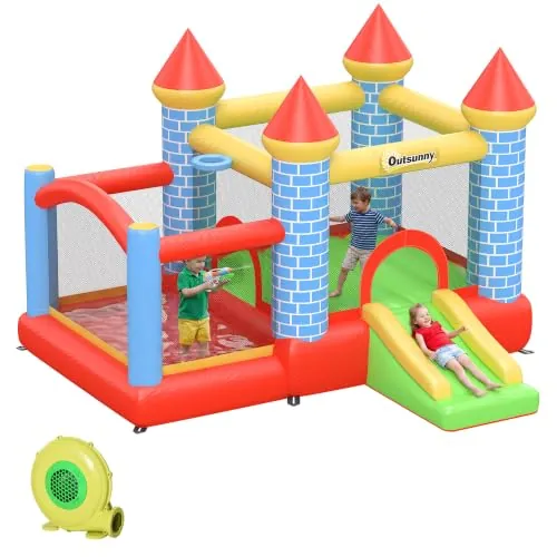 Outsunny Castillo Hinchable para Niños Tobogán 280x260x210 cm Multicolor