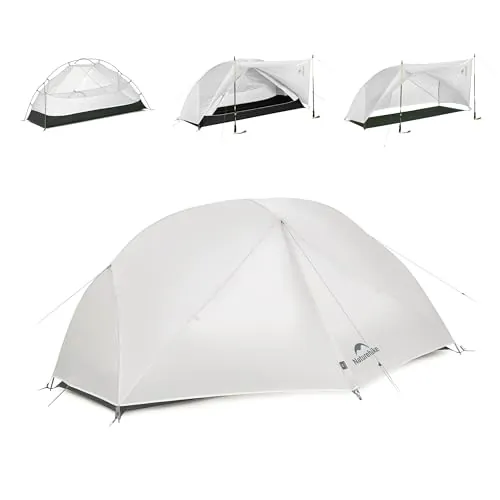 Naturehike Mongar Pro Tienda Ultraligera Resistente al Viento Impermeable Tienda de Trekking Portátil Tienda para 1 Persona 3-4 Estaciones para Acampada Senderismo (Gris Claro/1 Persona)
