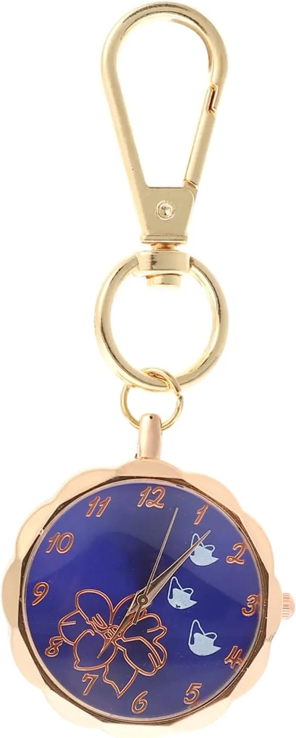 SOIMISS Mesa de Relojes para niñas Llavero de Reloj de Bolsillo decoración de Moda Clip en Mochila Llavero de Bolsillo Digital aleación Rojo