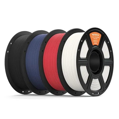 ELEGOO Filamento PLA MATE 1.75 4KG Negro, Blanco, Azul Marino, Rojo Rubí