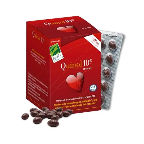 Coenzima Q10 - Ubiquinol - 90 perlas de 100 mg - Contribuye al Funcionamiento Normal del Corazón - Vitaminas B1, C y Zinc - Ayuda a Disminuir el Cansancio - Alta Biodisponibilidad - 100% Natural