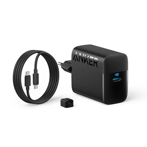 Anker Cargador USB C Carga Rapida 45 W,Cargador Samsung Carga Rapida, Compatible con PPS para Samsung Galaxy S24 Ultra/S24/S23+/S23/S22/Note20,iPhone 17/16/15,Pixel y más (1 Cable de 1,5 m Incluido)