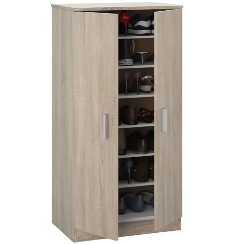 Habitdesign Zapatero Armario Basic, Mueble Auxiliar Acabado en Color Roble Canadian, Medidas: 108 x 55 x 36 cm