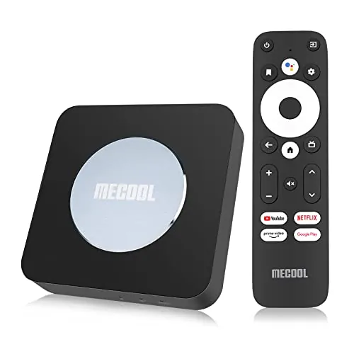 Android TV Box 14.0 KM2 Plus Smart TV Box 2G+16G con Netflix Certificado S905X4-B 4K Streaming Media Player Certificado Asistente de Voz Google Disney + Prime Video WiFi 5 Dual Band LAN BT 5.0