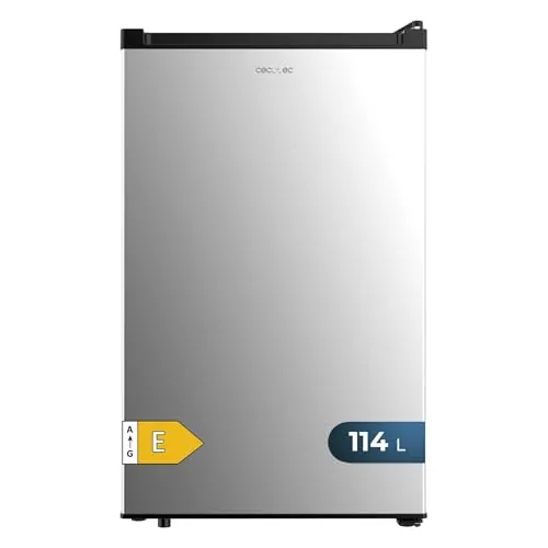 Cecotec Nevera Pequeña - Frigorífico Mini Retro 114L - 1 Puerta Bolero Coolmarket TT Origin 114 L Inox. Frigorífico Sobremesa, 83,6cm de Alto y 50,6cm de Ancho, Bajo Consumo, Temperatura Regulable