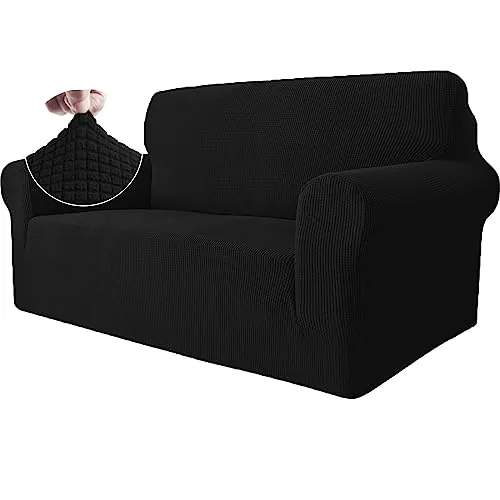 Ystyle Funda Sofa 2 Plazas, Fundas Sofa Elasticas, Negro