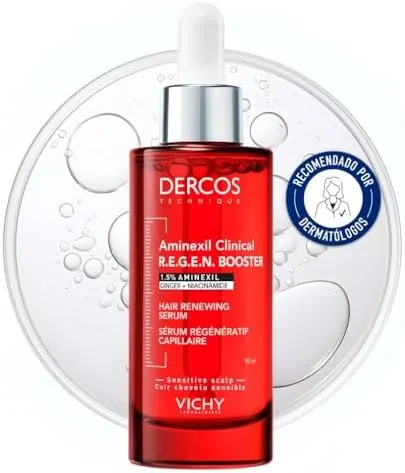 Vichy Dercos Aminexil Clinical R.E.G.E.N. Booster, Sérum Regenerador Capilar, Reduce la Caída, Promueve el Crecimiento del Cabello, Para Todo Tipo de Cuero Cabelludo