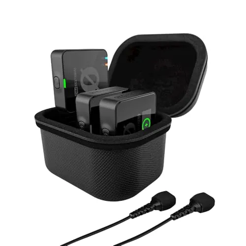RØDE Wireless PRO Sistema de micrófono inalámbrico compacto con timecode, grabación interna 32 bits flotante, 2 micrófonos lavalier y estuche de carga inteligente para vídeo y contenido