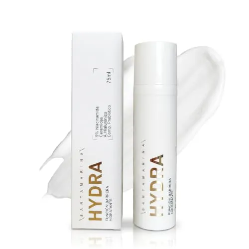SANTAMARINA Crema Hidratante Facial Función Barrera HYDRA 75 ml | Niacinamida 5%, ceramidas y prebióticos | Hidratación profunda sin fragancia | Apta para piel sensible