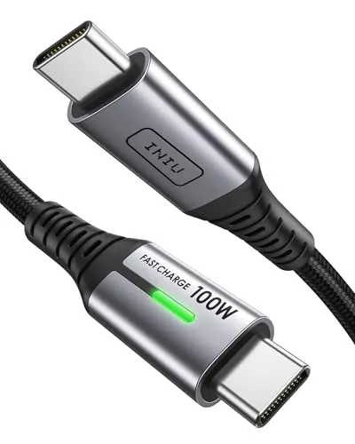 INIU Cable USB C a USB C 100W, 2m Cable USB C PD QC Carga Rapida, Cargador USB Tipo C Nylon para iPhone 17 16 Pro Max, MacBook iPad Air, Samsung S25 S24 S23 Ultra, Pixel 9 Xiaomi Switch Steam Deck PS5