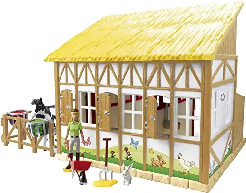 CRAZE Conjunto de establo de Caballos Bibi y Tina Conjunto de Juego Martinshof con Caballos, Figuras y Accesorios Bibi Blocksberg 35009 Granja de Caballos, Mezcla