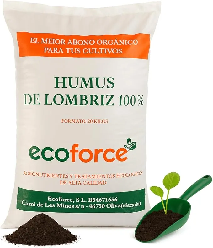 CULTIVERS Humus de Lombriz Ecológico 40 L Certificado | Abono Orgánico para Plantas y Huerto | Mejora la Estructura del Suelo y Favorece el Desarrollo Vegetal