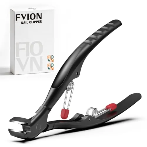 FVION Cortauñas Pies Profesional para Personas Mayores, Cortaúñas Grande con Mango Largo y Apertura Ancha para Uñas Gruesas y Duras, Alicate Cortauñas de Acero Inoxidable con Doble Resorte