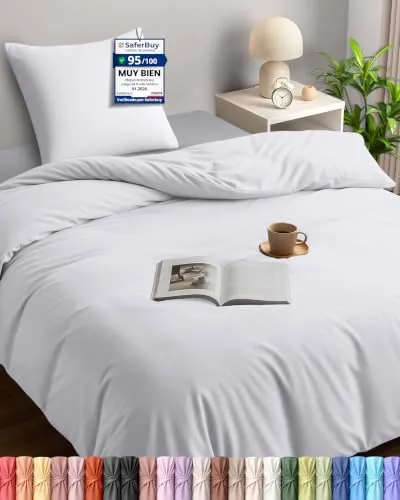 Utopia Bedding Funda Nordica Cama 90 135x200, Blanco