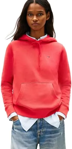 Tommy Jeans Sudadera Mujer Flag Regular Fit, Rojo (Red Alert), XS