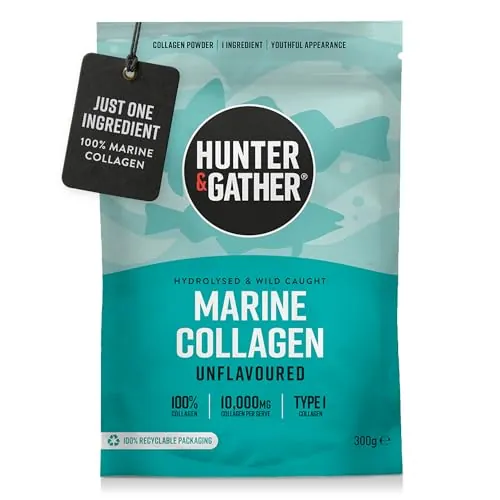 Hunter & Gather Colágeno Marino en Polvo 300g – Péptidos de Colágeno Hidrolizado Marino Puros Sin Sabor Premium para Cabello Piel Uñas Músculos