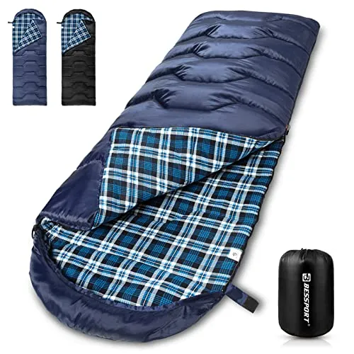 Bessport Saco de Dormir para Acampar 3-4 Temporadas -8 ° C | Saco de Dormir de Invierno de Ligero, Impermeable y cálido para Adultos, mochileros, campamentos, Caminatas y Viajes