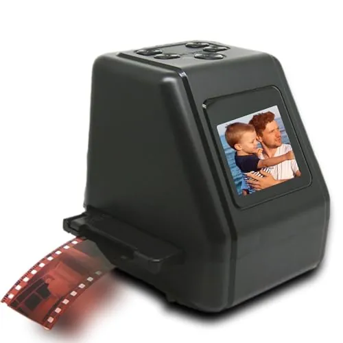 Escáner de Diapositivas de Película Digital, Escáner Convertidor de Diapositivas de Película Todo en 1 de 12 MP, Convierte Diapositivas de Negativos de Película de 35 Mm, 126,