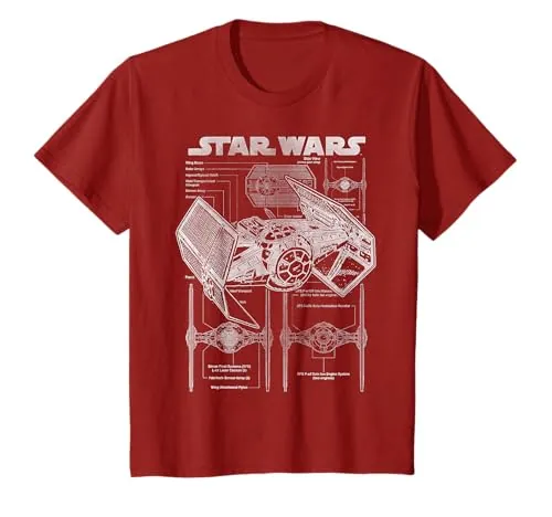 Star Wars TIE Fighter Blueprint Schematics Camiseta para hombre