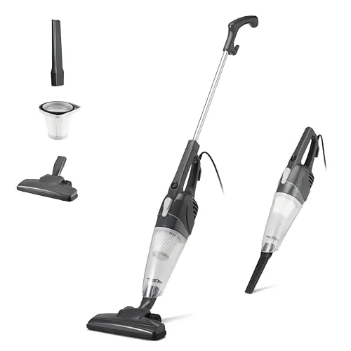 Amazon Basics Aspirador de barra, dispositivo 2 en 1 con cable, motor ECO, filtro Reemplazable, bajo peso, Negro