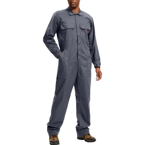 WORK IDEA Mono de trabajo para hombre en 100% algodón: el compañero perfecto para trabajadores de la construcción, artesanos y bricolaje, gris., XL