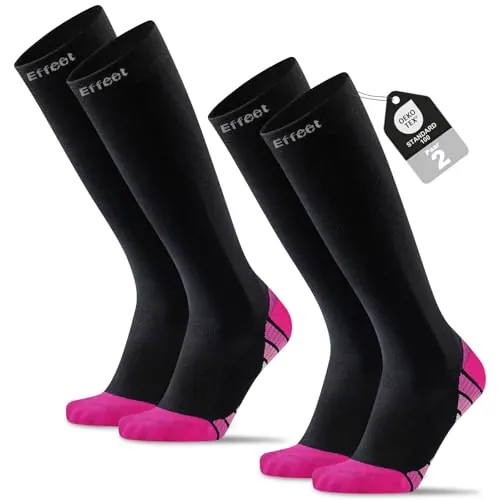 Effeet Medias de Compresión Mujer y Hombre, 2 Pares, 20-30 mmHg, acolchadas