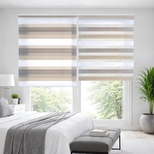 Estores Noche y Día de Calidad con Doble Tejido Elegantes para Ventanas de Interior y Puertas. Elige la privacidad y el Paso de la luz STORESDECO Tricolor 180 x 180 cm (Ancho x Largo)