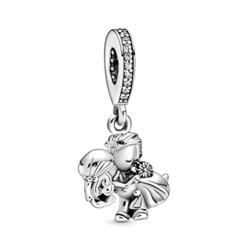Pandora Icons Colgante con diseño de pareja de casados de plata de ley con circonitas cúbicas transparentes