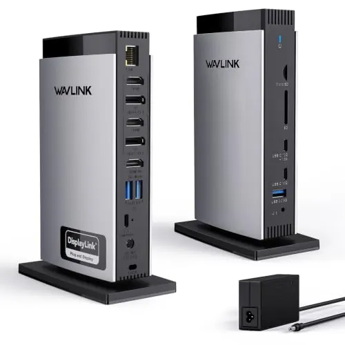 WAVLINK Displaylink Docking Station Triplo Display 4K@60Hz, 3 HDMI, 2 DP