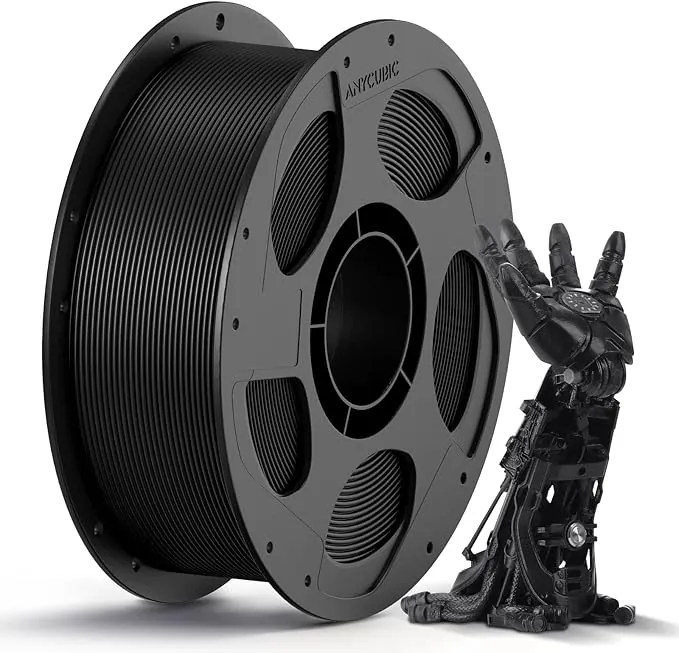 ANYCUBIC PLA Filamento 1,75 PLA Negro, 1KG PLA Filamento para Impresora 3D con Carrete Desmontable, Precisión +/- 0,02 mm, Filamento de ldentificación Inteligente