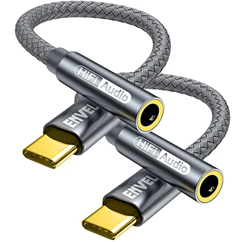 Adaptador de auriculares USB C a hembra de 3,5 mm, cable de audio auxiliar tipo C compatible con iPhone 15 Pro Max/15 Pro/15 Plus Samsung Galaxy S23 S22 S21 iPad Pro 2021/2020/2018 Google Pixel 6/5