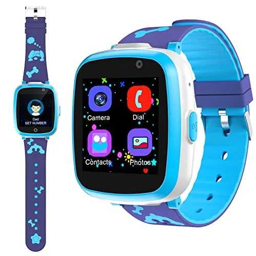 ETPARK Reloj Inteligente, Relojes Llamadas Chat de Voz SOS Control Parental Cmara música Juegos multicolor Relojes Telefono Regalo para Niños Niña de 3-12 Años