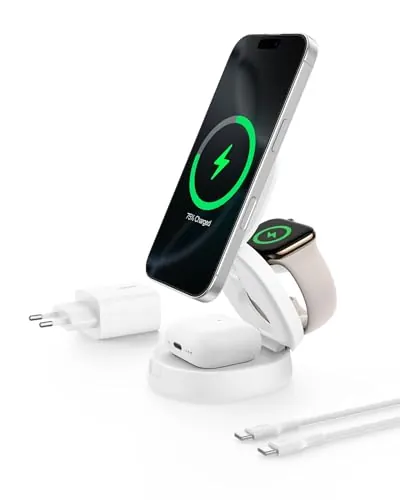 Belkin BoostCharge Cargador Inalámbrico Magnético Convertible Qi2 15W