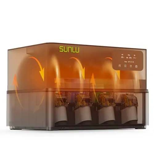 SUNLU Oficial AMS Heater, Secado e impresión simultáneos, Secador de filamento para impresoras 3D AMS Gen 1, Control inteligente de humedad, Hasta 70 °C en 20 minutos, Capacidad para 4 bobinas