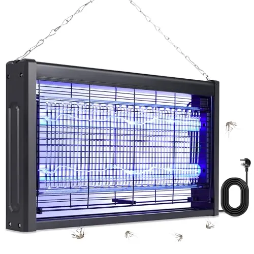 TTANMILY Lámpara matamosquitos Electrico, Matamoscas Eléctrico de 20 W,Mata Moscas, Antimosquitos y matamoscas electrónico para Interiores, Jardines domésticos y cocinas comerciales