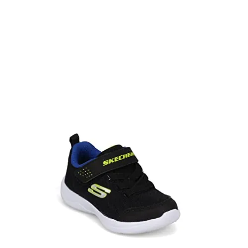 Skechers SKECH-STEPZ 2.0 MINI WANDERER, Zapatillas para Niños, Black Textile/ Synthetic/ Blue & Lime Trim, 27 EU