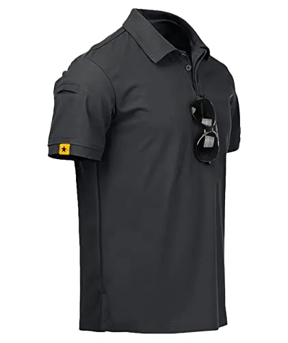 JACKETOWN Manga Corta Polo Secado Rápido Transpirable para Hombre - Tenis, Golf, Camisa Deportiva Casual Basic Verano