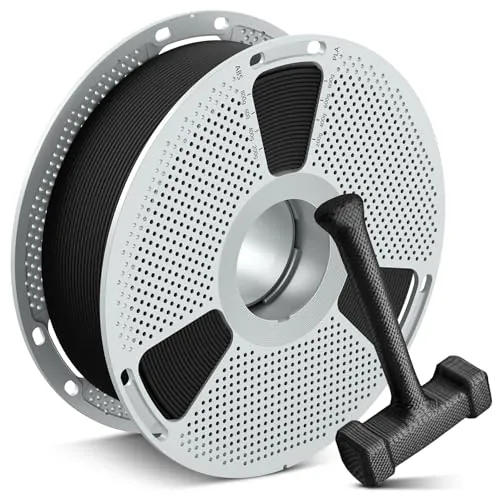 SUNLU PA6-CF Filamento 3D 1.75 mm 1kg, Temperatura de Deflexión Térmica Hasta 209°C, Compuesto por 80% Nylon PA y 20% Fibras de Carbono, Rígido/Fuerte/Resistente al Calor, para Piezas Industriales