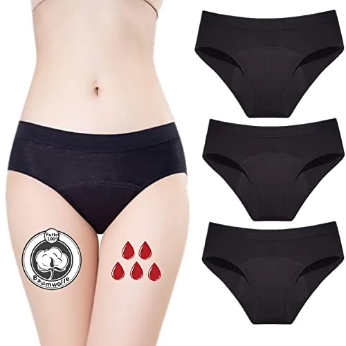 ZVZK Bragas Menstruales Flujo Abundante 30ML de Mujer para Regla Periodo Mentruación Braga Menstrual Hipsters S