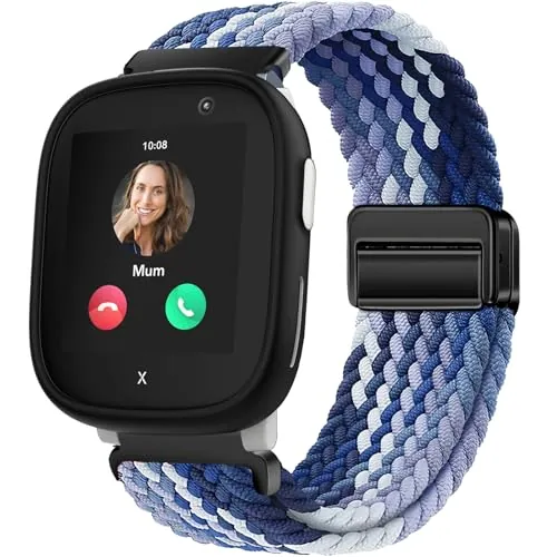 OUTPUTBT Magnético Correa 20mm Compatible con Xplora X6 Play/X 6/X6 Pro/XPLORA XMOVE/Slothcloud H97/Anio 5/Anio 6/Gizmo/Gabb Watch 3/2/1 Pulsera de Nailon Algodón Trenzado para Niño Niña