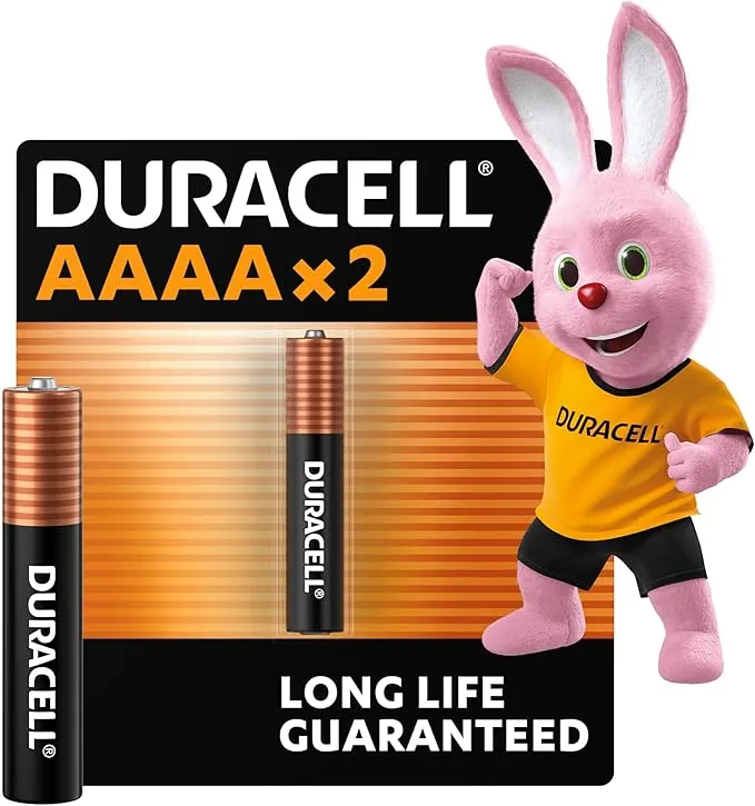 Duracell pilas alcalinas especiales AAAA de 1,5 V (paquete de 2) (LR8D425), diseñadas para lápices digitales, dispositivos médicos y faros