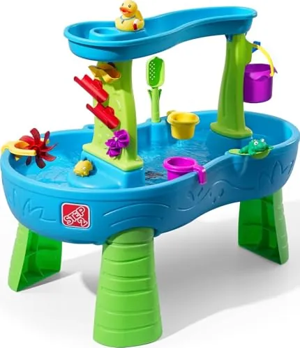 Step2 Rain Showers Mesa de Agua, Azul y Verde | Mesa de Agua y Arena con 13 Accesorios | Juegos de Agua, Juegos de Agua para ninos, Juegos Agua Jardin | Juegos Jardin ninos.