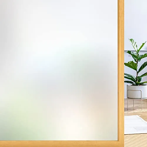 rabbitgoo Vinilos para Ventanas Privacidad, Vinilos para Cristales Opaco, Lamina Vinilo Ventana Estático Anti UV, Vinilo Autoadhesivo Decorativo para Puertas Cristal Bano Cocina, Mate 90x400cm