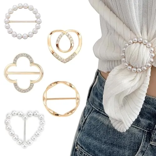 JRYXDS 5 Pcs Broches Para Ropa Hebilla Anudada En La Esquina De La Ropa Corte Reductor, Alfileres De Solapa, Clips De Cárdigan Para Vestido De Novia
