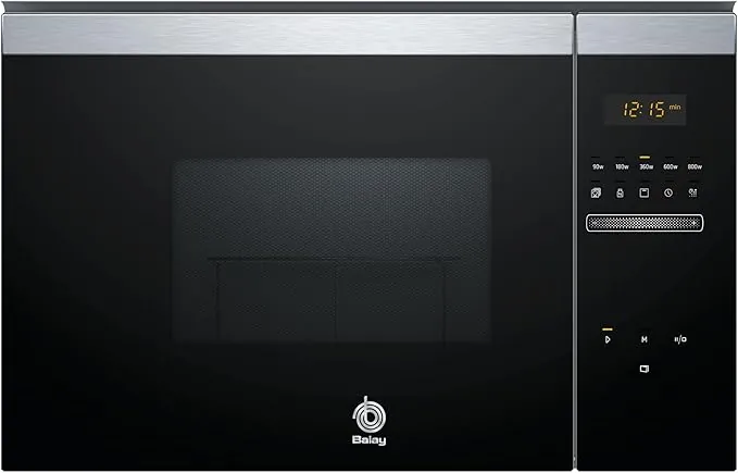 Balay - Microondas Integrable sin marco, 20 l, Grill, Limpieza Aqualisis, 8 Programas Automáticos, Control Deslizante, Cristal Negro, 3CG4172X2